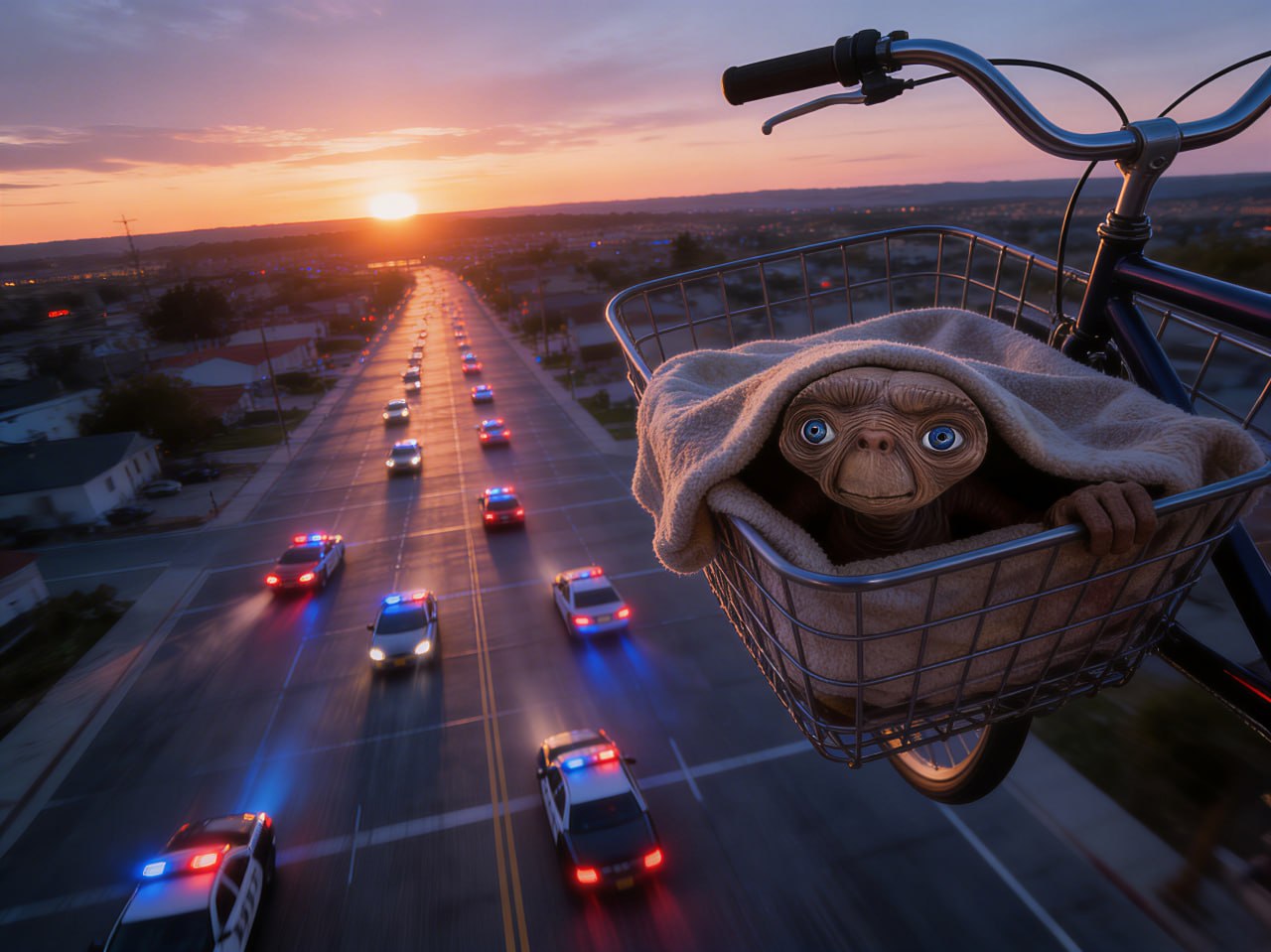 E.T. meditating under a cosmic halo